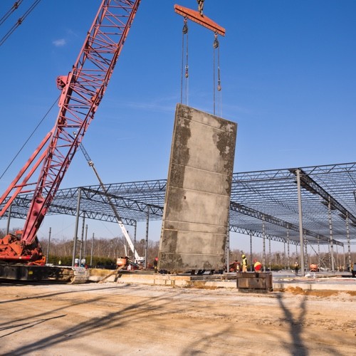 concrete slab on construction site