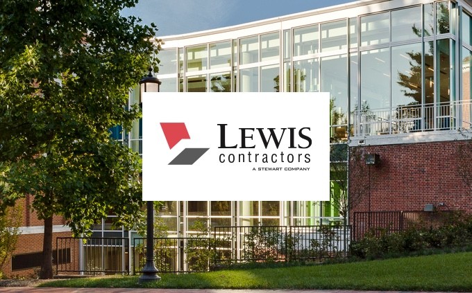 lewis contractors logo and building